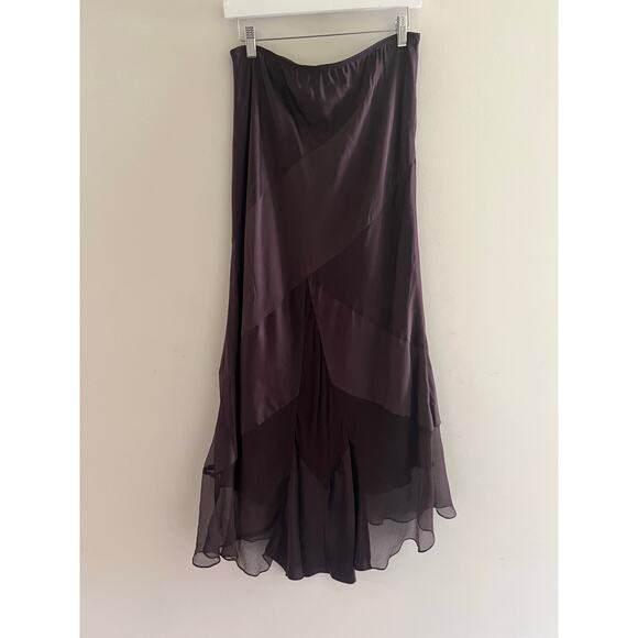 Ballinger Gold 100% Silk Maxi Skirt Purple Evening Attire Size Medium JL - Picture 1 of 8